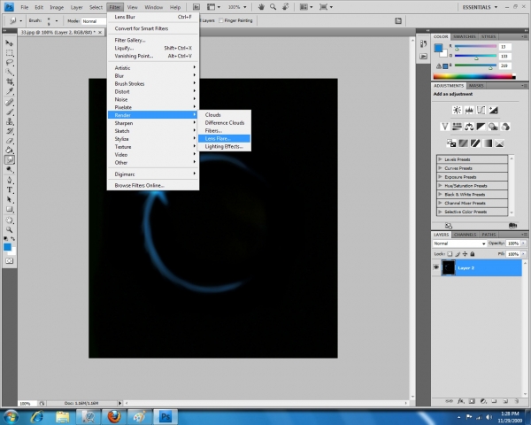 Creation of BLUE SOLAR ECLIPES: Step 9